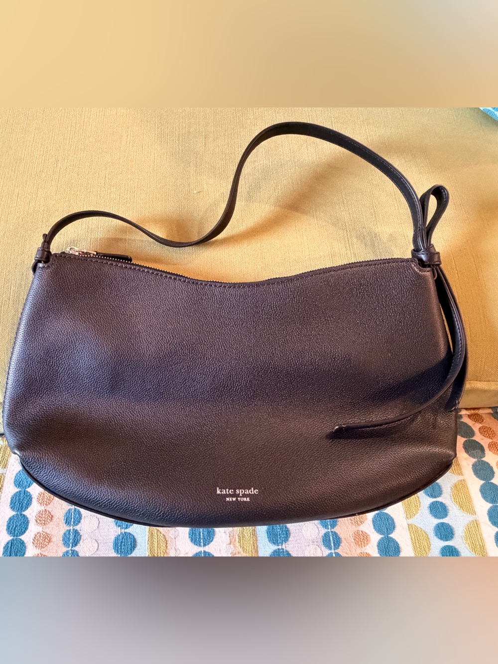 kate spade Black Leather Crescent Bag